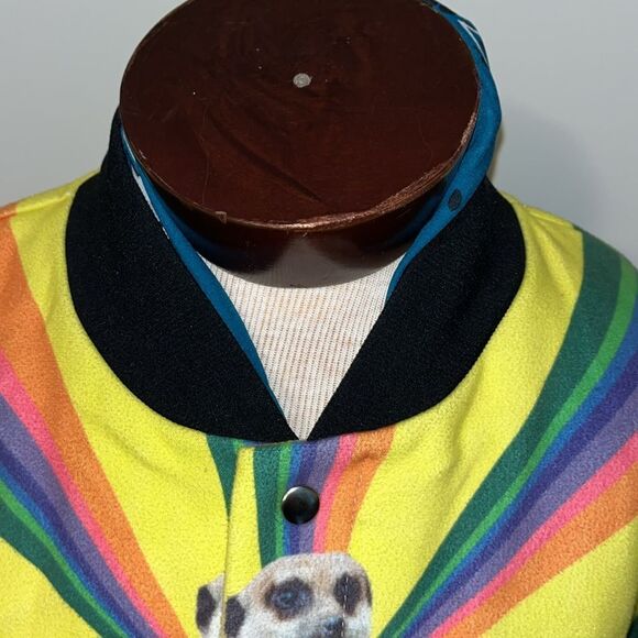 MR GUGU & MISS GO rare Merkeet Merkat rainbow snap baseball city jacket XS LBGTQ - Picture 3 of 6